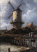 RUISDAEL, Jacob Isaackszon van The Windmill at Wijk bij Duurstede (detail) af oil painting reproduction
